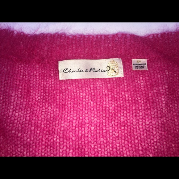 Charlie & Robin Bright Pink Long, Airy Sweater - Picture 8 of 9